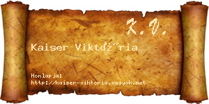 Kaiser Viktória névjegykártya